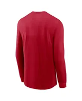 Men's Nike Red Tampa Bay Buccaneers Infograph Lock Up Performance Long Sleeve T-shirt