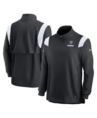 Men's Nike Black Las Vegas Raiders 2022 Coach Chevron Lockup Quarter-Zip Long Sleeve Top