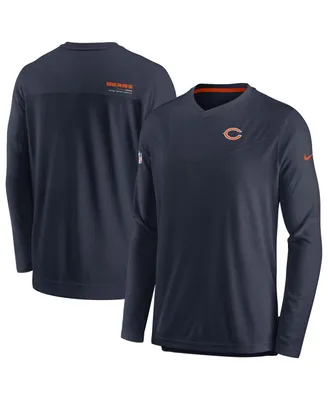 Men's Nike Navy Chicago Bears 2022 Sideline Coach Chevron Lock Up Performance Long Sleeve V-Neck T-shirt