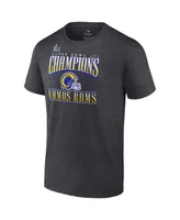 Men's Fanatics Heathered Charcoal Los Angeles Rams Super Bowl Lvi Champions Hometown Game Plan T-shirt