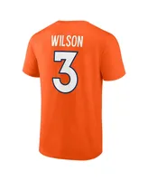 Men's Fanatics Russell Wilson Orange Denver Broncos Player Icon Name and Number T-shirt