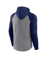 Men's Fanatics Heathered Gray, College Navy Seattle Seahawks By Design Raglan Pullover Hoodie
