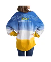 Women's Fanatics Royal Los Angeles Rams Super Bowl Lvi Champions Ombre Long Sleeve T-shirt