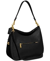 Soft Pebble Leather Cary Shoulder Bag with Convertible Straps