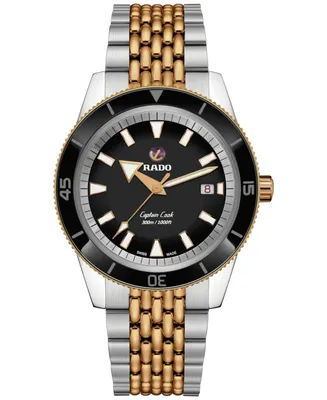 Rado Men's Swiss Automatic Captain Cook Two Tone Stainless Steel Bracelet Watch 42mm