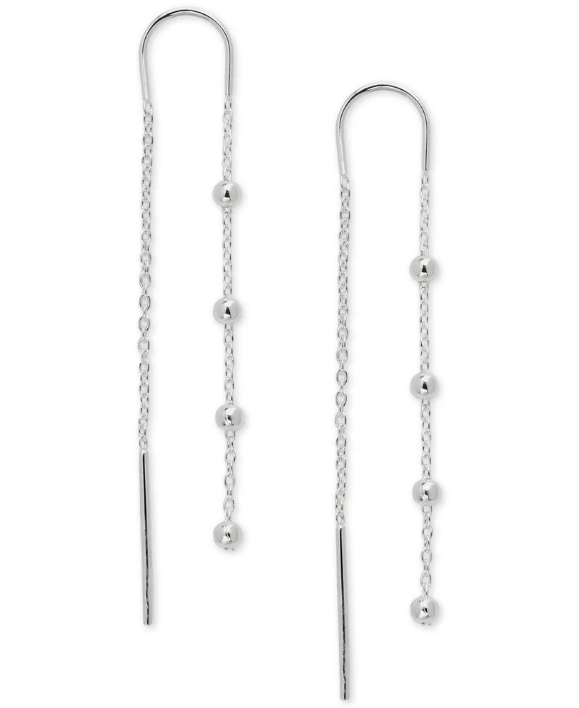 Giani Bernini Polished Ball Chain Threader Drop Earrings in 18k Gold-Plated Sterling Silver, Created for Macy's (Also in Sterling Silver)