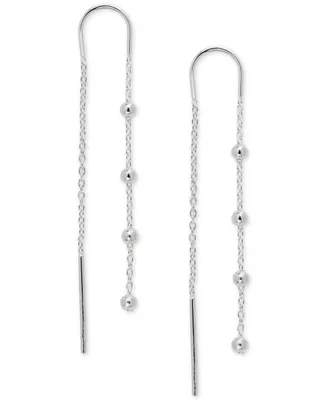 Giani Bernini Polished Ball Chain Threader Drop Earrings in 18k Gold-Plated Sterling Silver, Created for Macy's (Also in Sterling Silver)