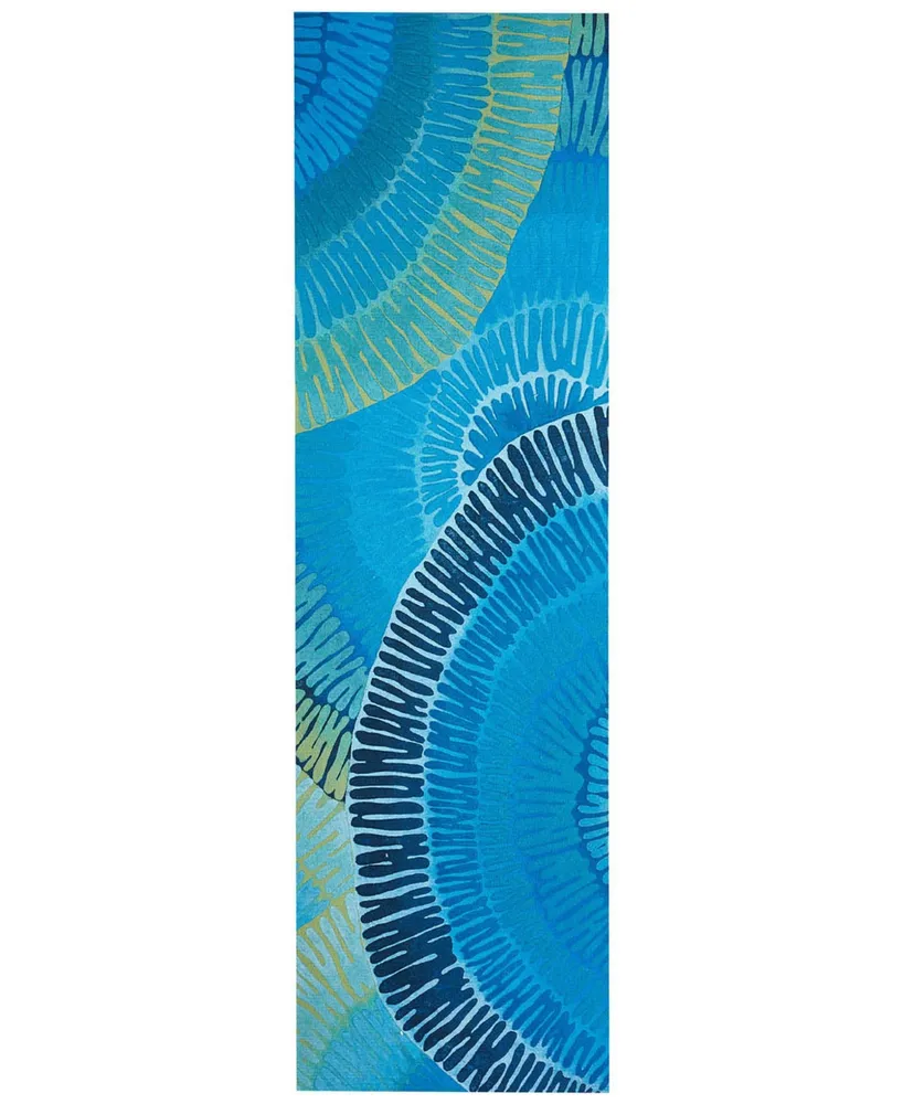 Liora Manne' Visions Iv Cirque 2'3" x 8' Runner Outdoor Area Rug