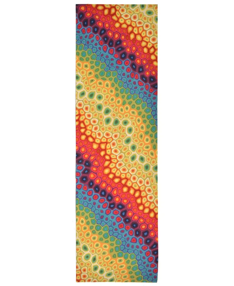 Liora Manne' Visions Iv Pop Swirl 2'3" x 8' Runner Outdoor Area Rug