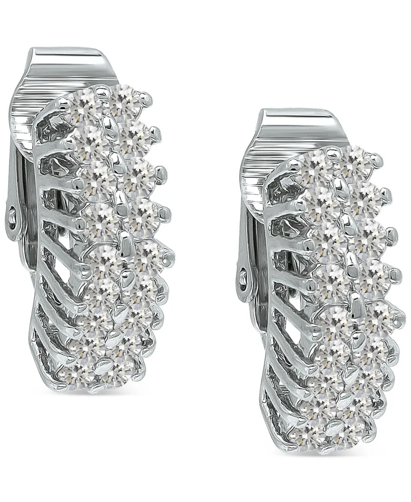 Giani Bernini Cubic Zirconia Clip-On Hoop Earrings, Created for Macy's