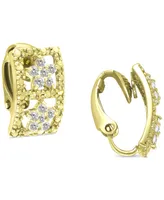 Giani Bernini Cubic Zirconia Open Rectangle Clip-On Stud Earrings in 18k Gold-Plated Sterling Silver, Created for Macy's