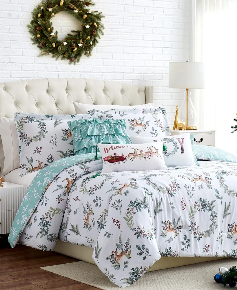Southshore Fine Linens Happy Holidays Reversible 6 Piece Comforter Set