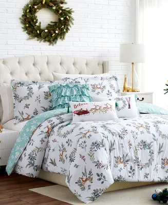 Southshore Fine Linens Happy Holidays Reversible 6 Piece Comforter Set, Full/Queen