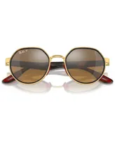 Ray-Ban RB3703M Scuderia Ferrari Collection 51 Unisex Polarized Sunglasses - Gold