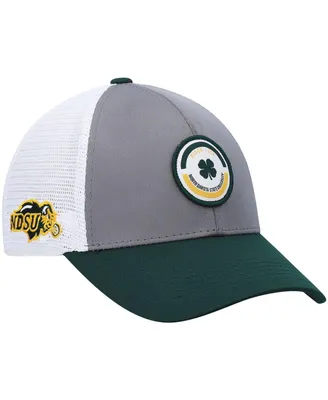 Men's Green, Gray Ndsu Bison Motto Trucker Snapback Hat