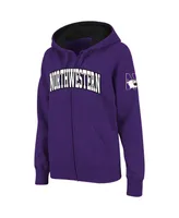 Women's Colosseum Purple Northwestern Wildcats Arched Name Full-Zip Hoodie