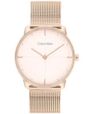 Calvin Klein Unisex Gold-Tone Stainless Steel Mesh Bracelet Watch, 35mm