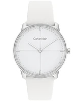 Calvin Klein Unisex White Leather Strap Watch 35mm