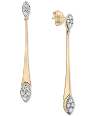 Wrapped in Love Diamond Elongated Drop Earrings (1/2 ct. t.w.) in 14k Gold, Created for Macy's