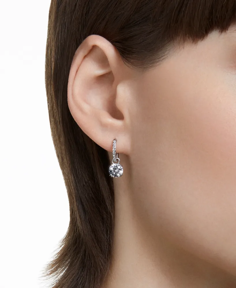 Swarovski Silver-Tone Constella Crystal Drop Earrings