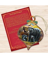 Designocracy 2 Piece Raising Sun Bears Wood Ornament Set