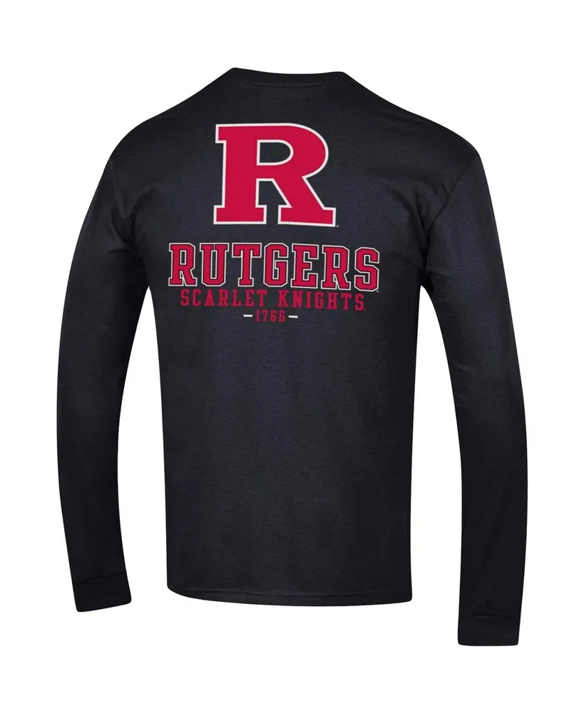 Men's Champion Black Rutgers Scarlet Knights Team Stack Long Sleeve T-shirt