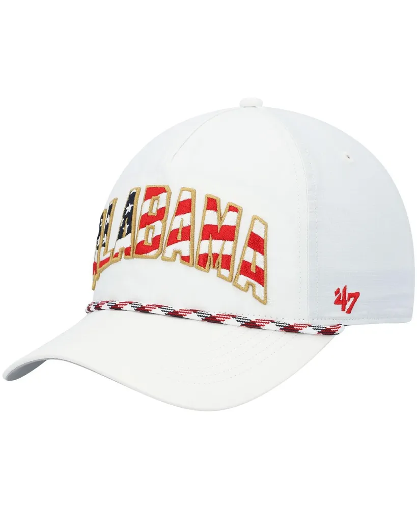 Men's '47 White Alabama Crimson Tide Stars and Stripes Flag Flutter Hitch Snapback Hat