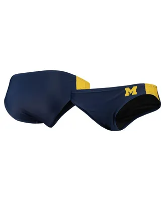 Women's Foco Navy Michigan Wolverines Wordmark Bikini Bottom