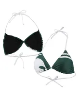 Women's Foco Green Michigan State Spartans Wordmark Bikini Top