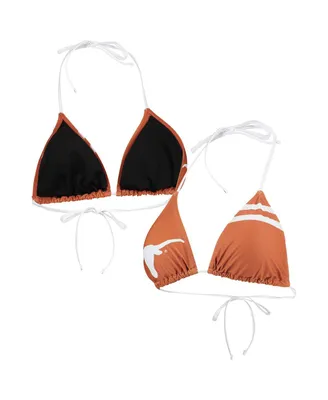 Women's Foco Texas Orange Texas Longhorns Wordmark Bikini Top