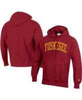 Men's Champion Crimson Tuskegee Golden Tigers Tall Arch Pullover Hoodie