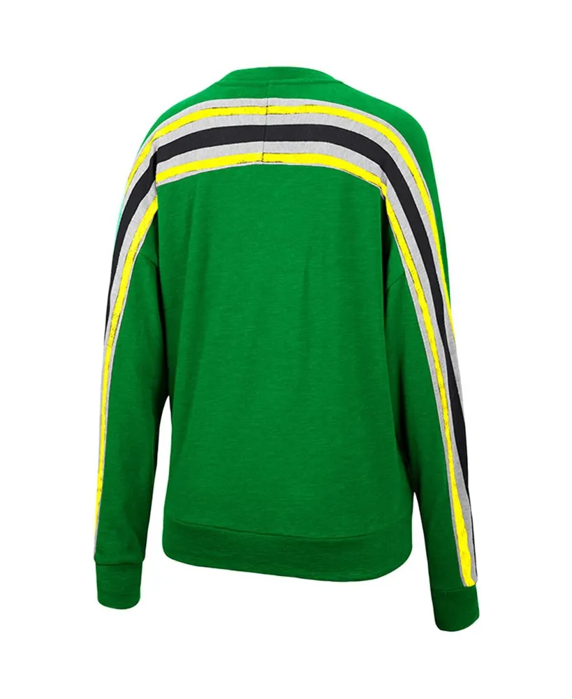 Women's Colosseum Heathered Green Oregon Ducks Team Oversized Pullover Sweatshirt
