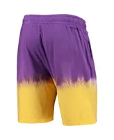 Men's Mitchell & Ness Purple, Gold Lsu Tigers Tie-Dye Shorts