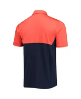 Men's Under Armour Orange, Navy Auburn Tigers 2022 Blocked Coaches Performance Polo Shirt