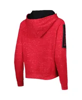 Women's Colosseum Scarlet Nebraska Huskers The Devil Speckle Lace-Placket Raglan Pullover Hoodie