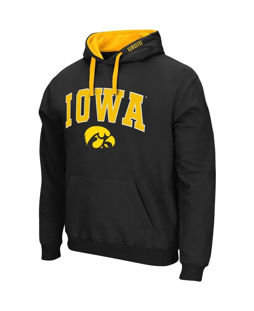 Men's Colosseum Black Iowa Hawkeyes Big and Tall Arch & Logo 2.0 Pullover Hoodie