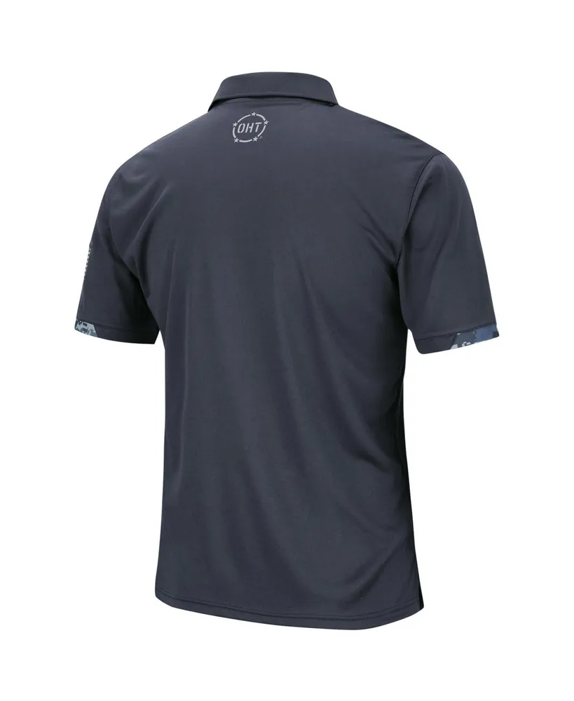 Men's Colosseum Charcoal Byu Cougars Oht Military-Inspired Appreciation Digital Camo Polo Shirt