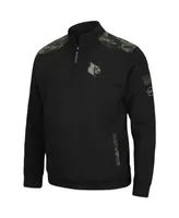 Men's Colosseum Black Louisville Cardinals Oht Military-Inspired Appreciation Commo Fleece Quarter-Zip Jacket