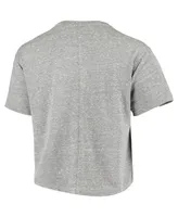 Women's Pressbox Heathered Gray Florida State Seminoles Sanibel Knobi Crop T-shirt