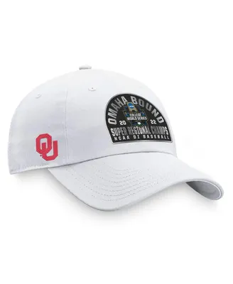 Men's Top of the World White Oklahoma Sooners 2022 Ncaa Men's Baseball Super Regional Champions Locker Room Adjustable Hat