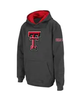 Big Boys Stadium Athletic Charcoal Texas Tech Red Raiders Big Logo Pullover Hoodie