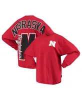 Women's Scarlet Nebraska Huskers Loud n Proud Spirit Jersey T-shirt