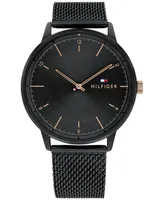 Tommy Hilfiger Men's Black Stainless Steel Mesh Bracelet Watch 43mm