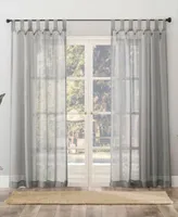 No. 918 Amina Open Weave Indoor Or Outdoor Sheer Tab Top Curtain Panel Collection