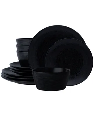 Colorscapes Swirl Coupe 12 Piece Dinnerware Set, Service For 4