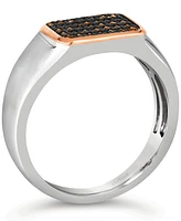 Le Vian Men's Diamond Ring (1/3 ct. t.w.) Sterling Silver & 14k Rose Gold