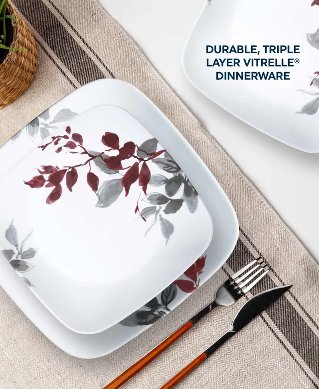 Corelle Leaf Stitch 12-Piece Dinnerware Set, Service for 4 - Macy's