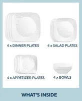 Corelle Cherish Square 16 Pc. Dinnerware Set, Service for 4