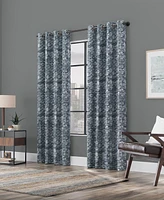 Scott Living Osaka Inverted Brushstrokes Cotton Blend 100% Blackout Grommet Curtain Panel, 50" x 96"