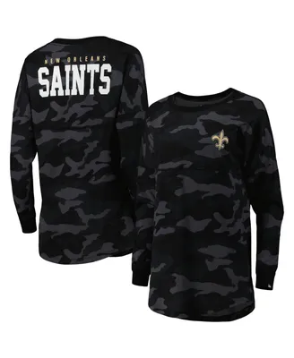 Women's New Era Black New Orleans Saints Camo Long Sleeve T-shirt